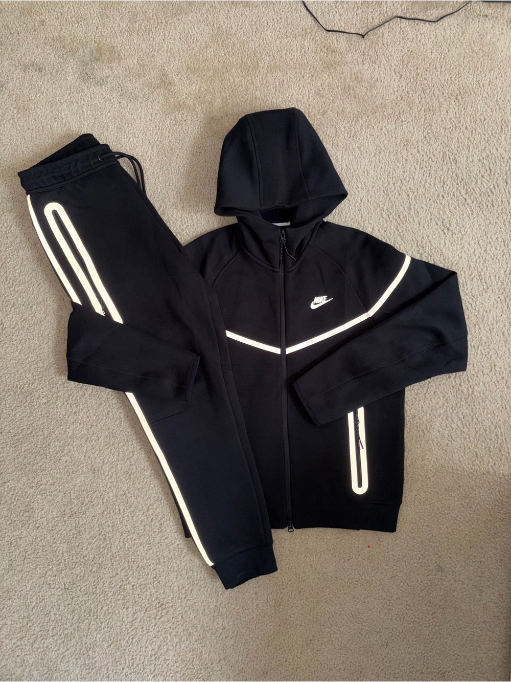 Black Reflective Nike Tech Fleece Tracksuit FULLSET